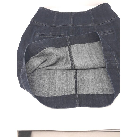 Y2K EXPRESS‎ JEANS Stretch DENIM HIGHWAIST SKIRT Size 8 Zip Buttonfly 17" length - Picture 9 of 11